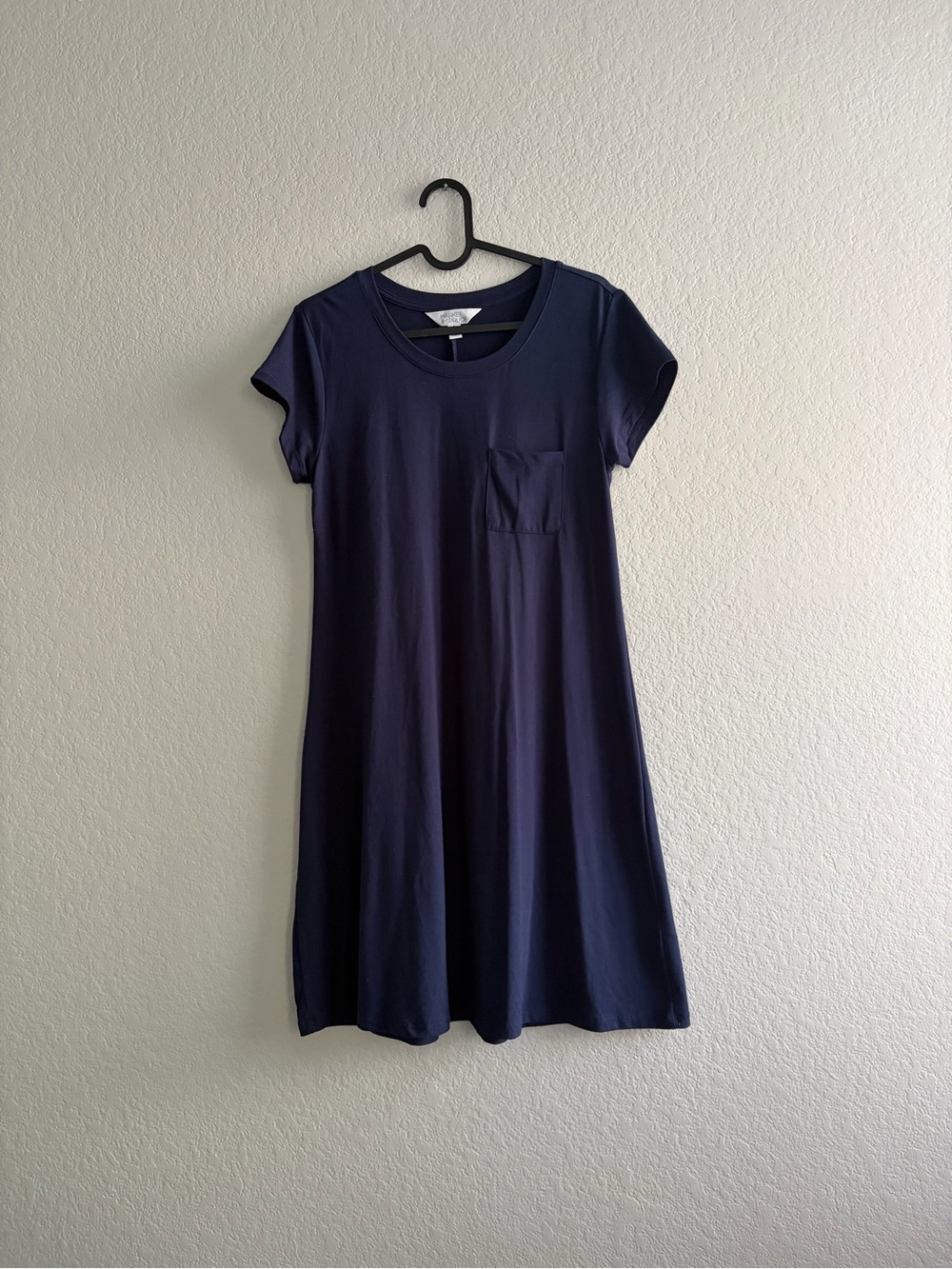Market & Spruce Navy Short-Sleeve Midi Dress with Pocket
